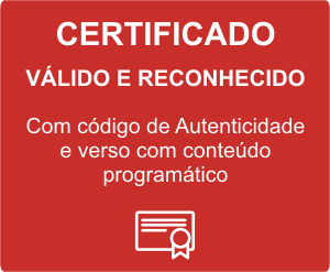 certificados certificados válidos e reconhecidos, com conteúdo programático no verso.