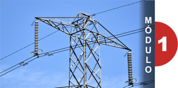 Torre de transmissão de energia Módulo um do curso de eletricista